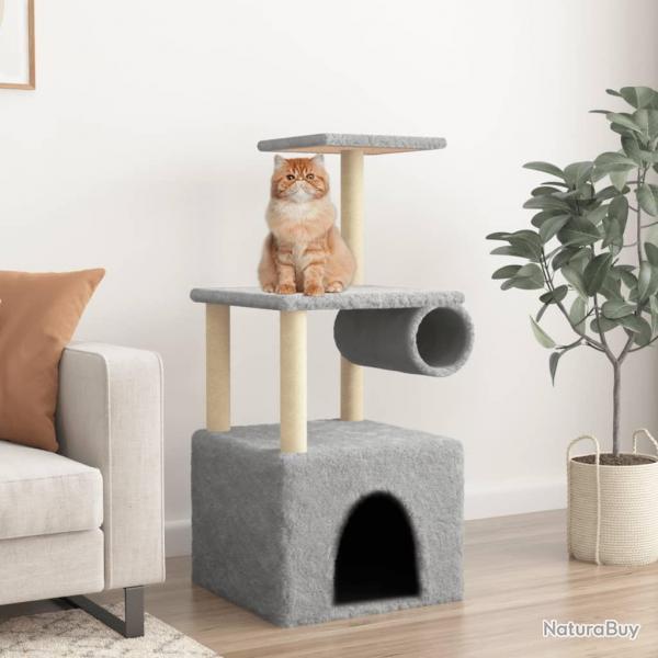 Arbre  chat avec griffoirs en sisal gris clair 109,5 cm alsavelo
