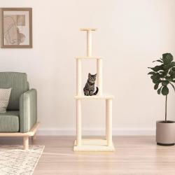 Arbre à chat avec griffoirs en sisal crème 149 cm alsavelo