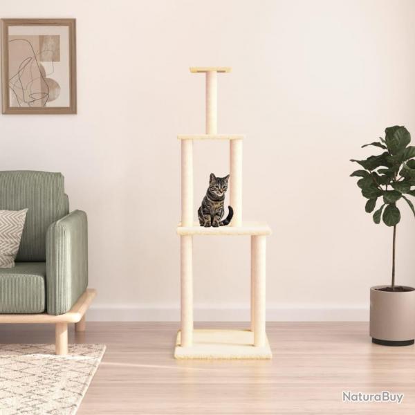 Arbre  chat avec griffoirs en sisal crme 149 cm alsavelo