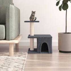 Arbre à chat avec griffoirs en sisal gris foncé 48 cm alsavelo