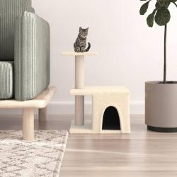 Arbre à chat avec griffoirs en sisal crème 48 cm alsavelo
