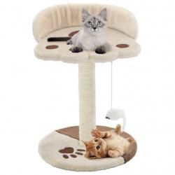 Arbre à chat avec griffoir en sisal 40 cm Beige et Marron alsavelo