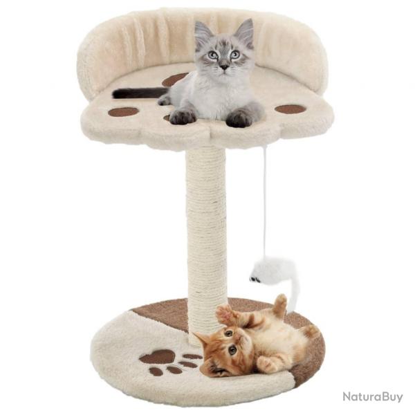 Arbre  chat avec griffoir en sisal 40 cm Beige et Marron alsavelo