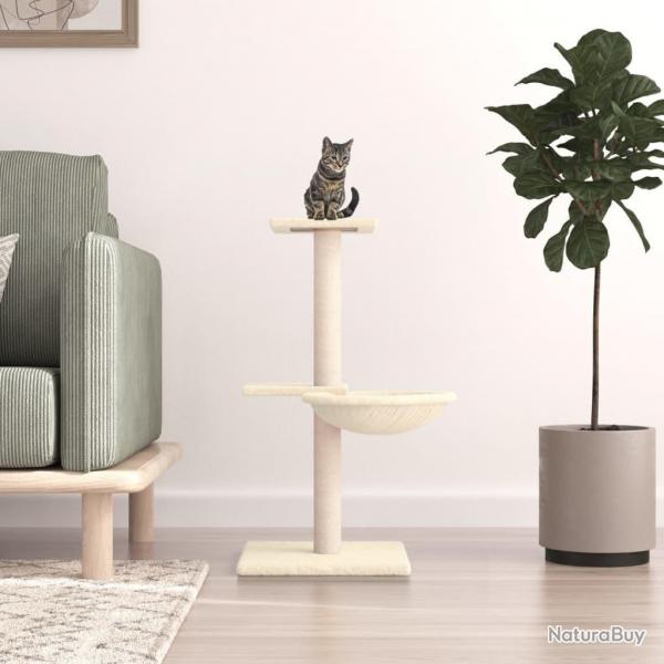 Arbre  chat avec griffoirs en sisal crme 72 cm alsavelo