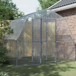 Cage à oiseaux avec porte argenté acier galvanisé alsavelo