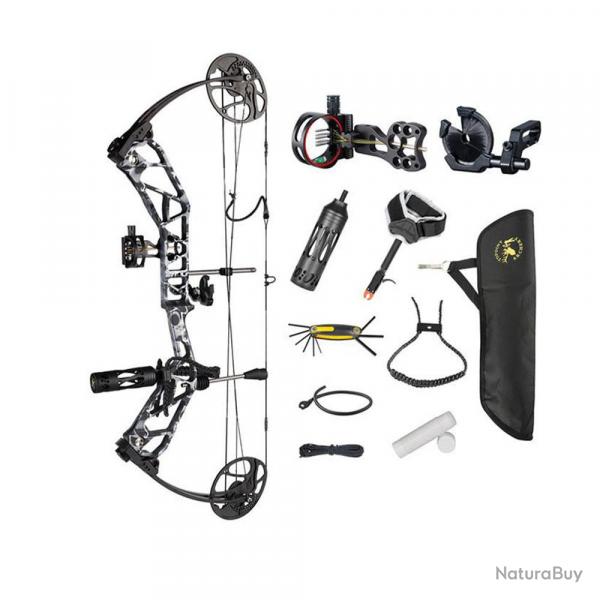 Kit arc  poulie Topoint T1 Beginner LH Dipped ghost 20-60lbs