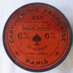 Ancienne boite de 250 cartouches simple culot balle ronde 6mm neuve