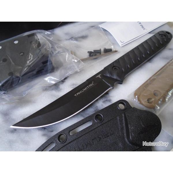 Couteau Tactical Mini Katana Takumitac Ninja Lame Trailing Point Acier 3Cr13 Manche & Etui FRN