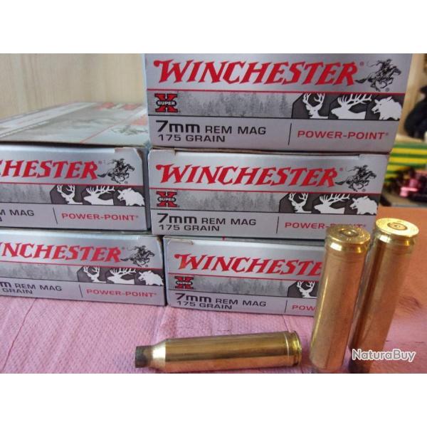 117  douilles calibre   7 Rem   Mag   40  HORNADY  et   77   WINCHESTER