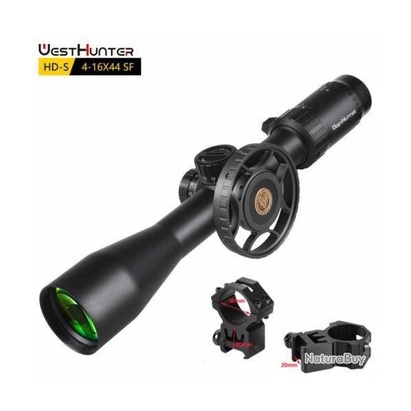WestHunter HD-S 4-16X44SF Chasse lunettes De Vise Mil Dot Antichoc Diamtre 30mm