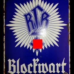 PLAQUE EN EMAILLE du BLOCKWART de la RLB /IIIème REICH.  /8743