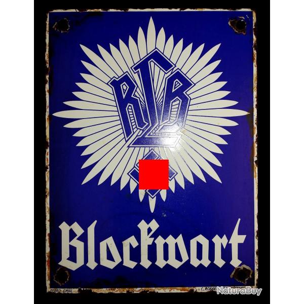 PLAQUE EN EMAILLE du BLOCKWART de la RLB /IIIme REICH.  /8743