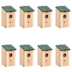 Nichoirs 8 pcs Bois 12x12x22 cm alsavelo