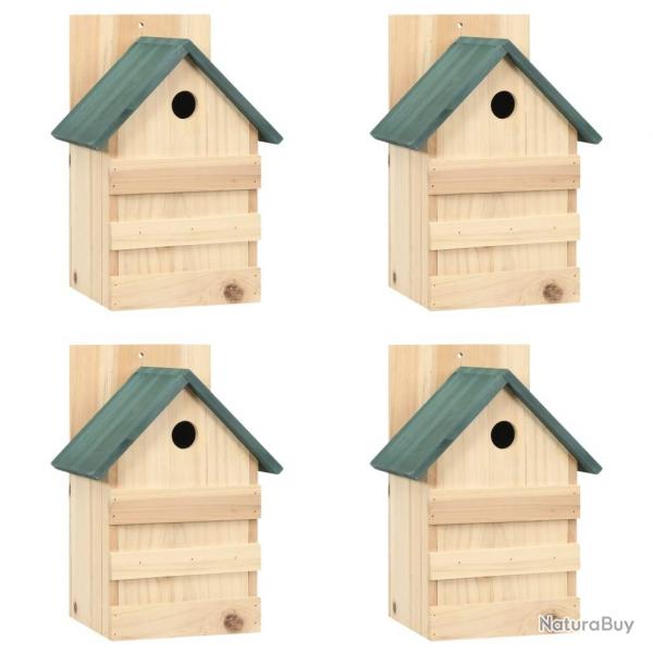 Nichoirs 4 pcs 23x19x33 cm Bois de sapin alsavelo