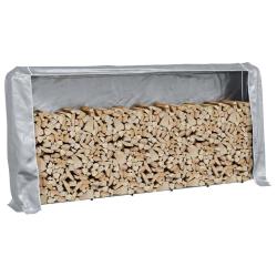 Portant de bois de chauffage et housse de pluie acier galvanisé alsavelo