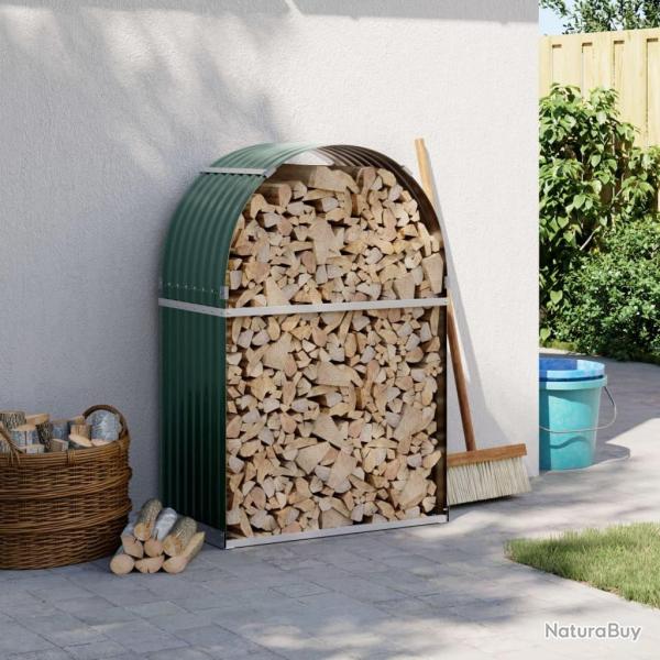 Porte-bches vert 80x45x120 cm acier galvanis alsavelo