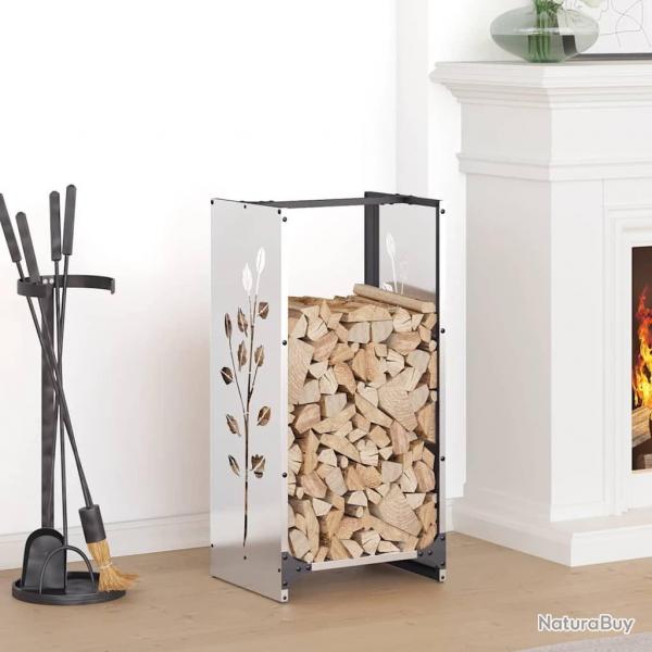 Portant de bois de chauffage 40x30x80 cm acier inoxydable alsavelo