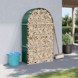 Porte-bûches vert 120x45x210 cm acier galvanisé alsavelo