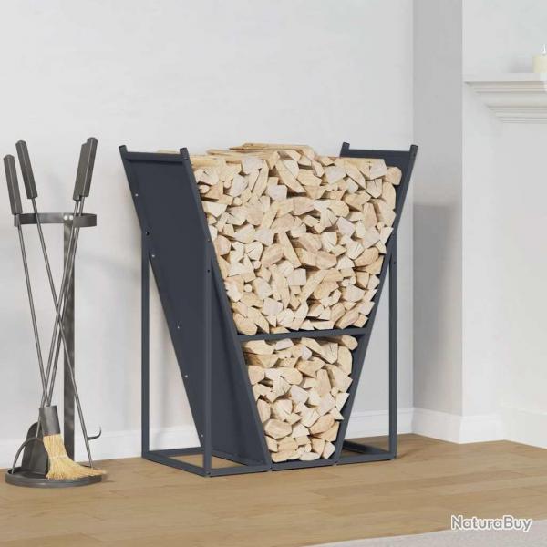 Portant de bois chauffage anthracite 69,5x35x81 cm alsavelo
