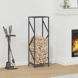 Portant de bois chauffage anthracite 34x25x100 cm alsavelo