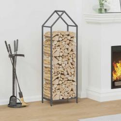 Portant de bois chauffage anthracite 40x25x120 cm alsavelo