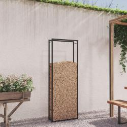 Portant de bois de chauffage Noir mat 80x28x222 cm Acier alsavelo