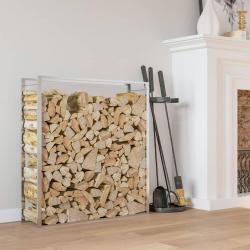 Portant de bois de chauffage 110x28x116 cm acier inoxydable alsavelo
