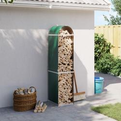 Porte-bûches vert 40x45x170 cm acier galvanisé alsavelo