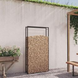 Portant de bois de chauffage Noir mat 110x28x214 cm Acier alsavelo