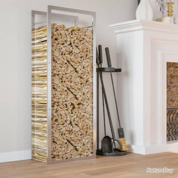 Portant de bois de chauffage 50x28x132 cm acier inoxydable alsavelo
