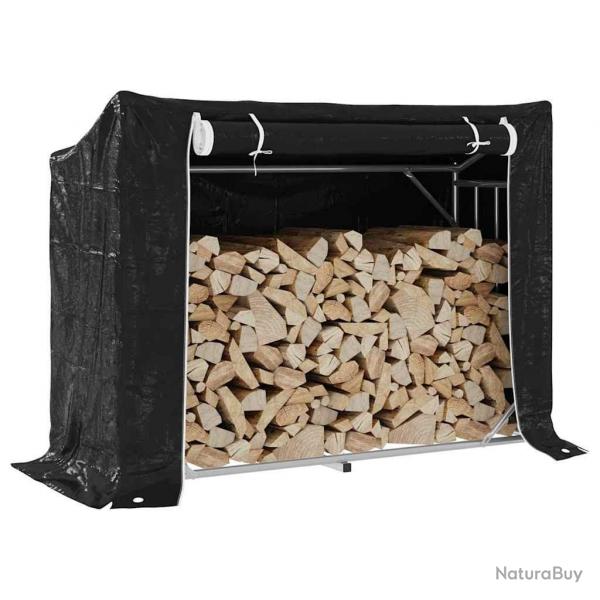 Portant de bois de chauffage et housse de pluie acier galvanis alsavelo