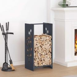 Portant de bois chauffage anthracite 40x30x80 cm alsavelo