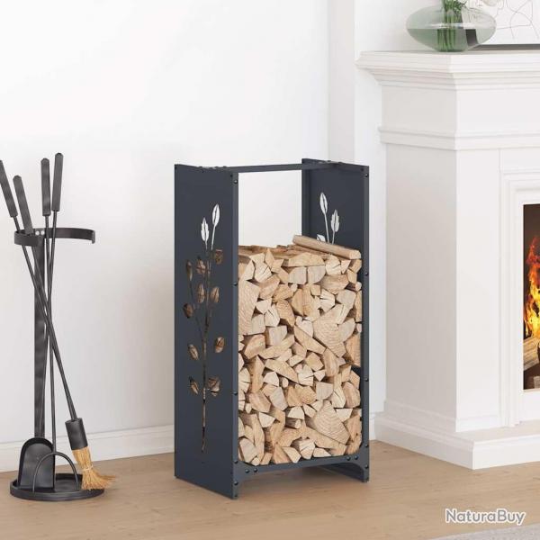 Portant de bois chauffage anthracite 40x30x80 cm alsavelo