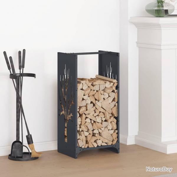 Portant de bois chauffage anthracite 40x30x80 cm alsavelo