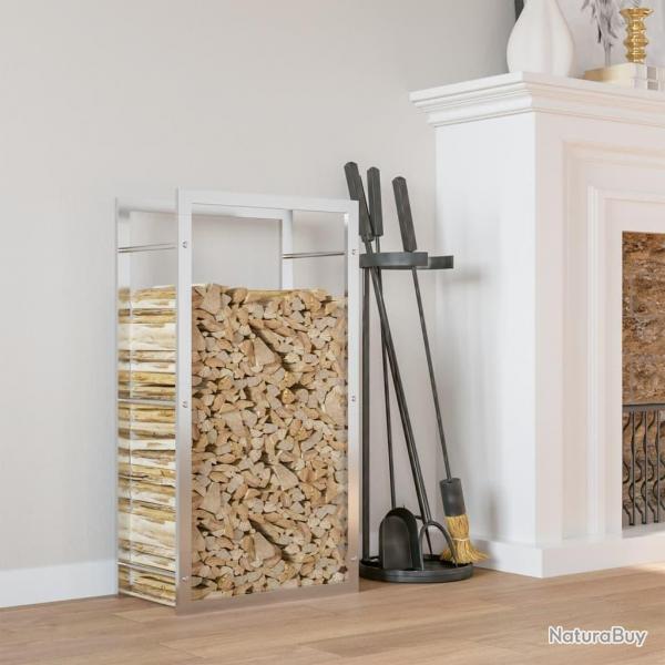Portant de bois de chauffage 80x28x154 cm acier inoxydable alsavelo