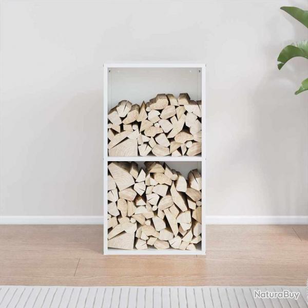 Portant de bois chauffage blanc 40x30x75 cm alsavelo
