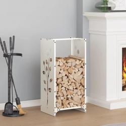 Portant de bois chauffage blanc 40x30x80 cm alsavelo