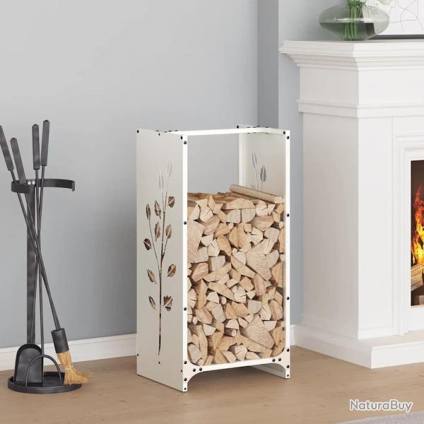 Portant de bois chauffage blanc 40x30x80 cm alsavelo