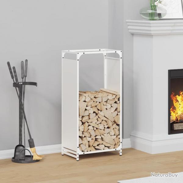 Portant de bois chauffage blanc 44x28x90 cm alsavelo