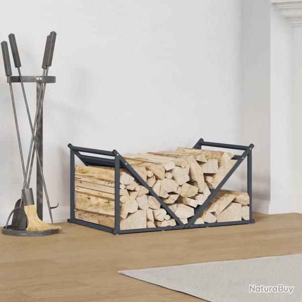 Portant de bois chauffage anthracite 70x43x34,5 cm alsavelo