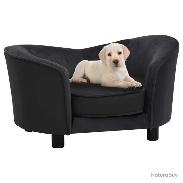 Canap pour chien Noir 69x49x40 cm Peluche et similicuir alsavelo