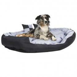 Coussin réversible lavable pour chien Gris et noir 150x120x25cm alsavelo