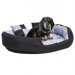 Coussin réversible lavable pour chien Gris et noir 110x80x23 cm alsavelo