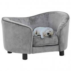 Canapé pour chien Gris 69x49x40 cm Peluche alsavelo