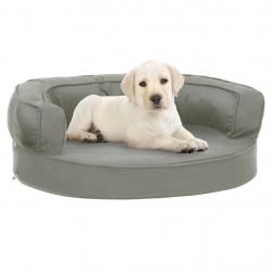 Matelas de lit ergonomique de chien 60x42 cm Aspect de lin Gris alsavelo