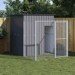 Niche pour chien avec cour anthracite 165x251x181 cm alsavelo