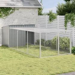Niche pour chien avec cour anthracite 153x396x110 cm alsavelo