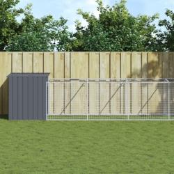 Niche pour chien avec cour anthracite 110x609x110 cm alsavelo