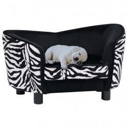 Canapé pour chien Noir 68x38x38 cm Peluche alsavelo