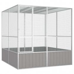 Cage à oiseaux Gris 213,5x217,5x211,5 cm Acier galvanisé alsavelo